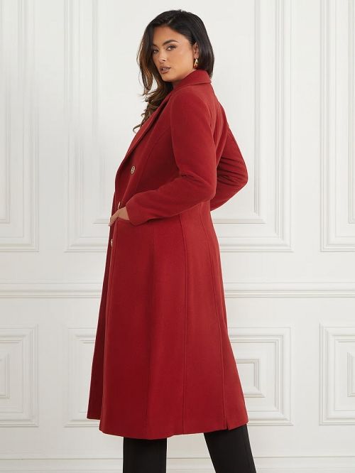 Guess Eliza Wool-Blend Coat Rosii | GUESS-SN27903