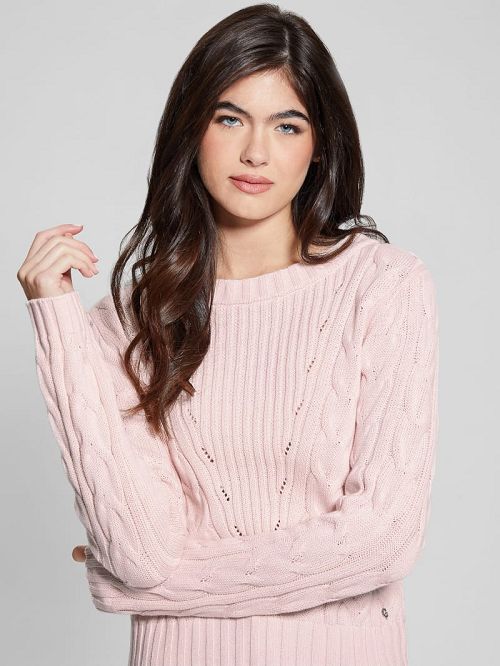 Guess Elle Cable Knit Sweater Roz | GUESS-SN27724