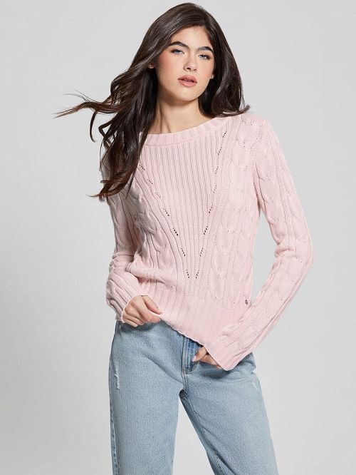 Guess Elle Cable Knit Sweater Roz | GUESS-SN27724