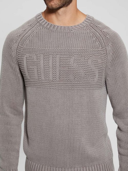 Guess Ellery Stitched Logo Sweater Maro | GUESS-SN31061