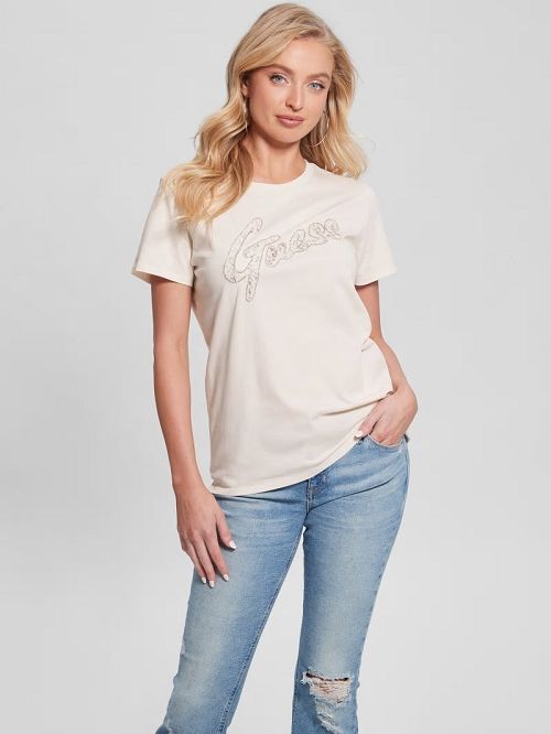 Guess Embellished Logo Tee Albi | GUESS-SN27060