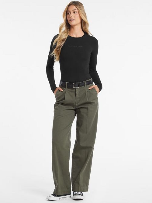 Guess Embroidered Logo Bodysuit Negrii | GUESS-SN27301