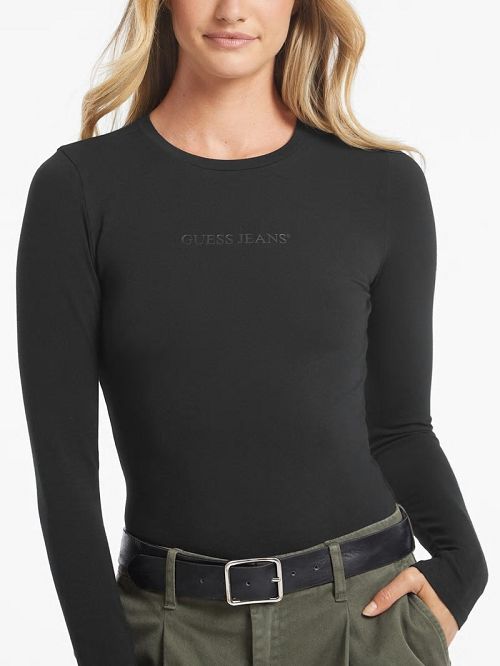 Guess Embroidered Logo Bodysuit Negrii | GUESS-SN27301