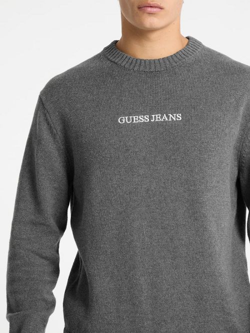 Guess Embroidered Logo Sweater Gri | GUESS-SN30997