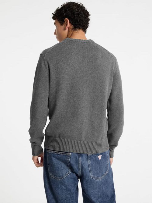 Guess Embroidered Logo Sweater Gri | GUESS-SN30997