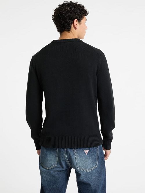 Guess Embroidered Logo Sweater Negrii | GUESS-SN31030