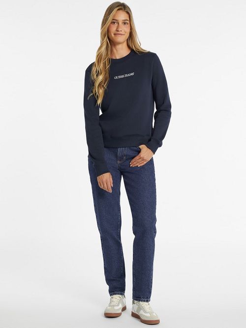 Guess Embroidered Logo Sweatshirt Albastri | GUESS-SN27734