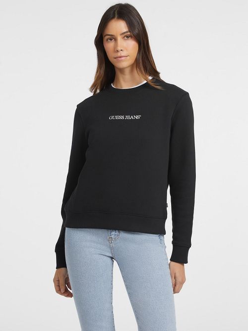 Guess Embroidered Logo Sweatshirt Negrii | GUESS-SN27731