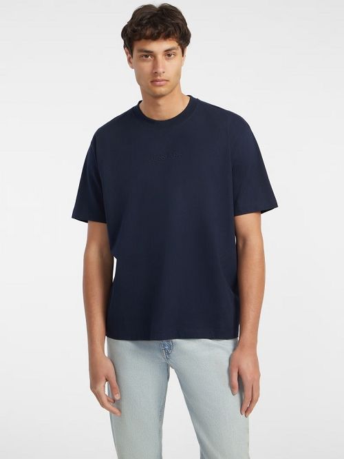 Guess Embroidered Logo Tee Albastri | GUESS-SN30514