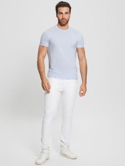 Guess Embroidered Logo Tee Albastri | GUESS-SN30543
