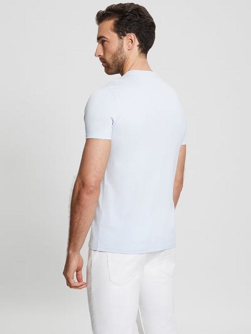 Guess Embroidered Logo Tee Albastri | GUESS-SN30543