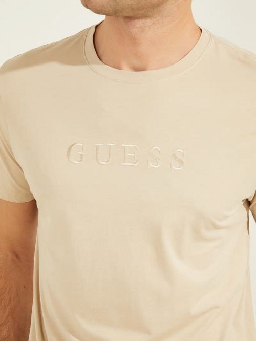 Guess Embroidered Logo Tee Bej | GUESS-SN30540