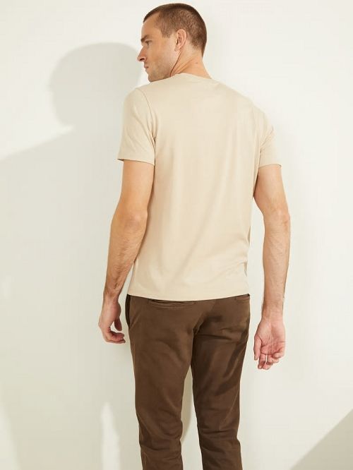 Guess Embroidered Logo Tee Bej | GUESS-SN30540