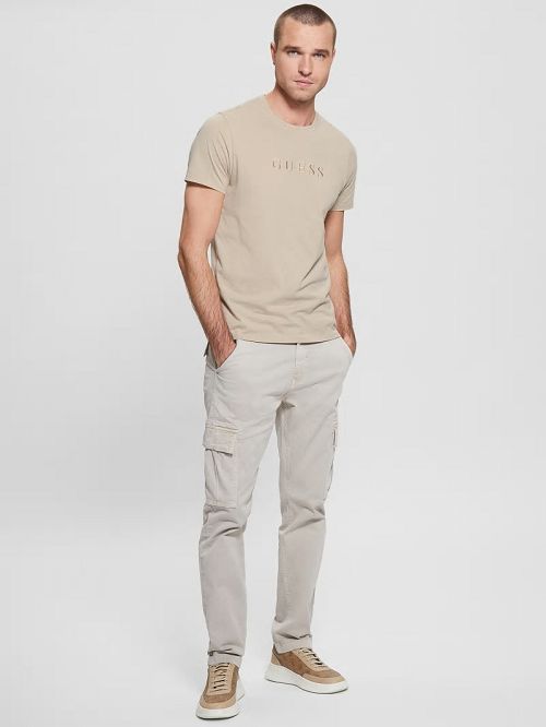Guess Embroidered Logo Tee Bej | GUESS-SN30670