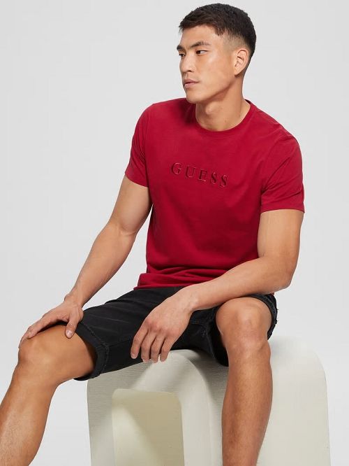 Guess Embroidered Logo Tee Rosii | GUESS-SN30635