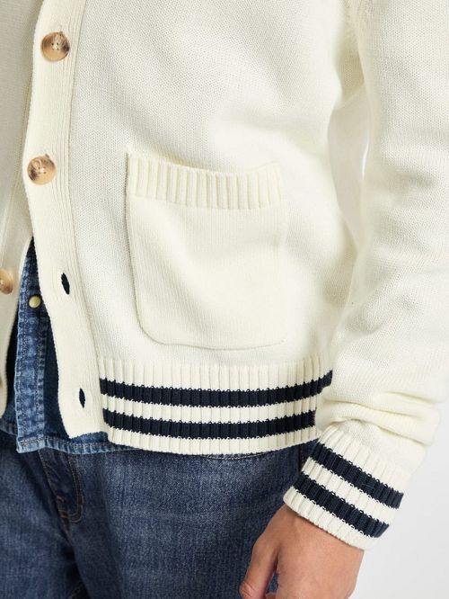 Guess Embroidered Logo Varsity Cardigan Albi | GUESS-SN30912