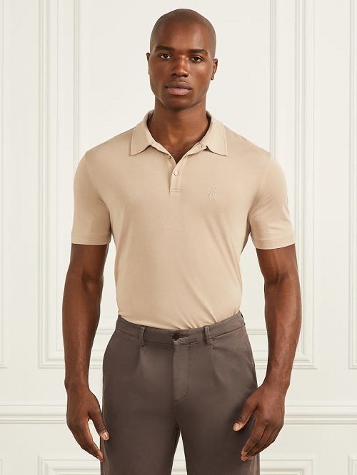 Guess Embroidered Polo Bej | GUESS-SN31141