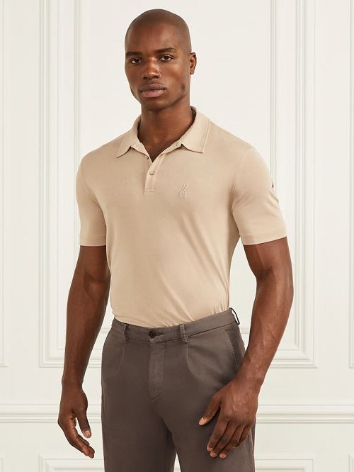 Guess Embroidered Polo Bej | GUESS-SN31141