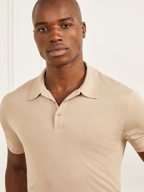 Guess Embroidered Polo Bej | GUESS-SN31141