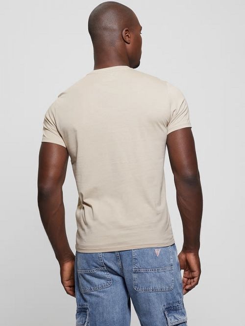 Guess Embroidered Signature Tee Bej | GUESS-SN30695