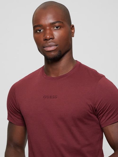 Guess Embroidered Signature Tee Rosii | GUESS-SN30609
