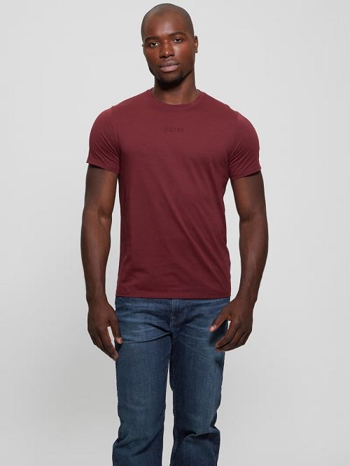 Guess Embroidered Signature Tee Rosii | GUESS-SN30609