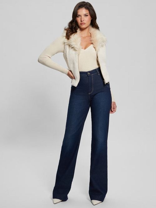 Guess Emma Faux-Fur Vest Albi | GUESS-SN27978