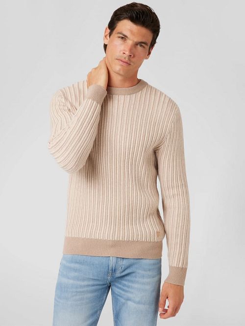 Guess Emmanuel Ribbed Sweater Bej | GUESS-SN31071