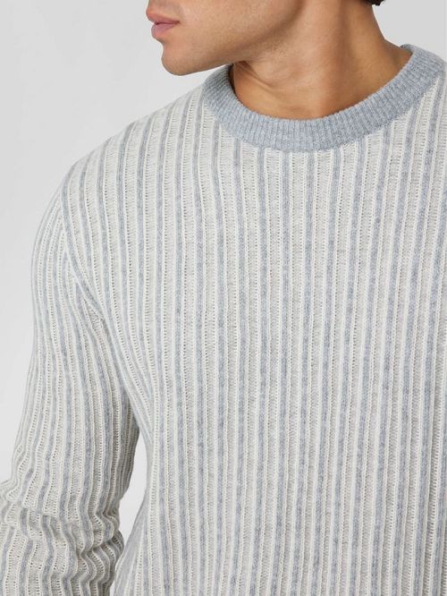 Guess Emmanuel Ribbed Sweater Gri | GUESS-SN31015