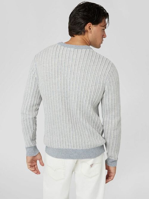 Guess Emmanuel Ribbed Sweater Gri | GUESS-SN31015
