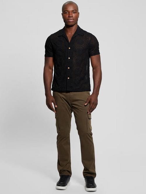 Guess Emory Embroidery Shirt Negrii | GUESS-SN31280