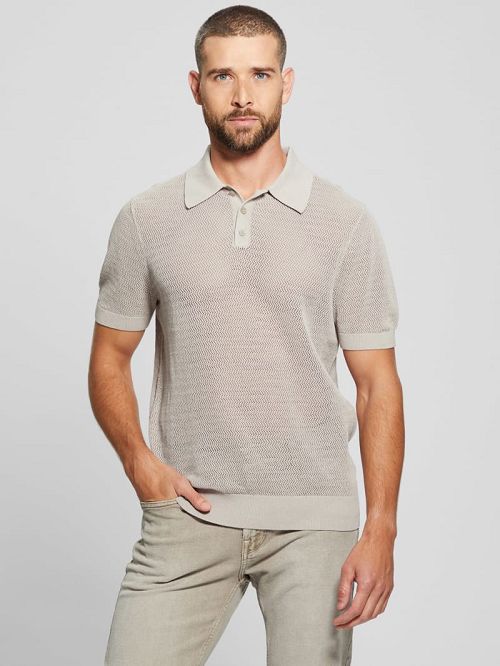 Guess Eric Herringbone Polo Bej | GUESS-SN31103