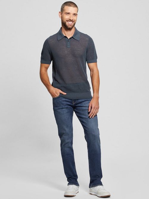 Guess Eric Herringbone Polo Gri | GUESS-SN31106