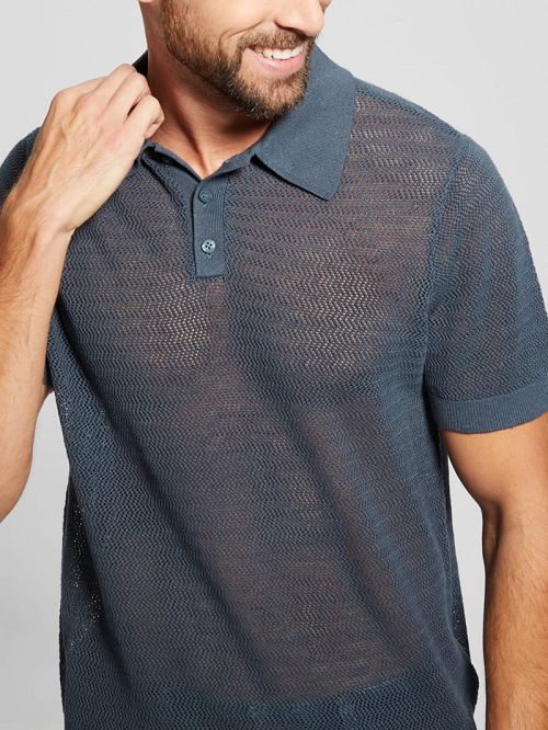 Guess Eric Herringbone Polo Gri | GUESS-SN31106