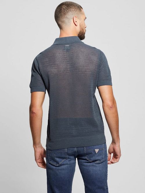 Guess Eric Herringbone Polo Gri | GUESS-SN31106