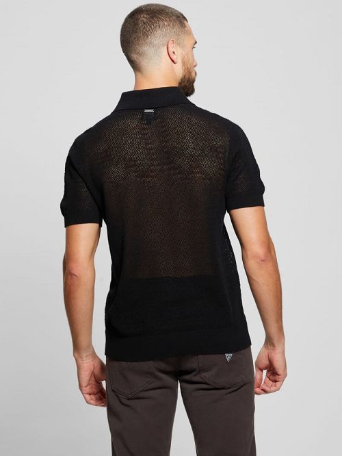 Guess Eric Herringbone Polo Negrii | GUESS-SN31104