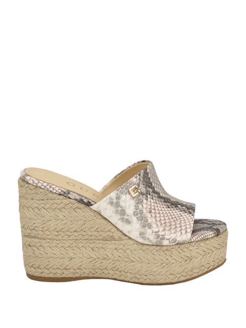 Guess Evba Embossed Espadrille Sandals Bej | GUESS-SN29616
