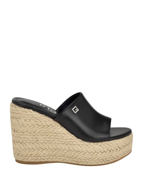 Guess Evba Embossed Espadrille Sandals Negrii | GUESS-SN29751