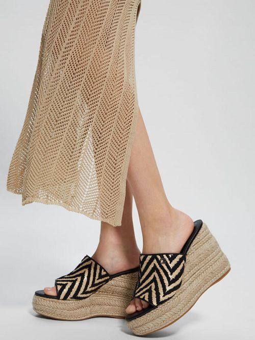 Guess Evba Espadrille Wedges Negrii | GUESS-SN29772