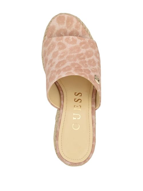 Guess Evba Wrapped Espadrille Wedges Bej | GUESS-SN29670