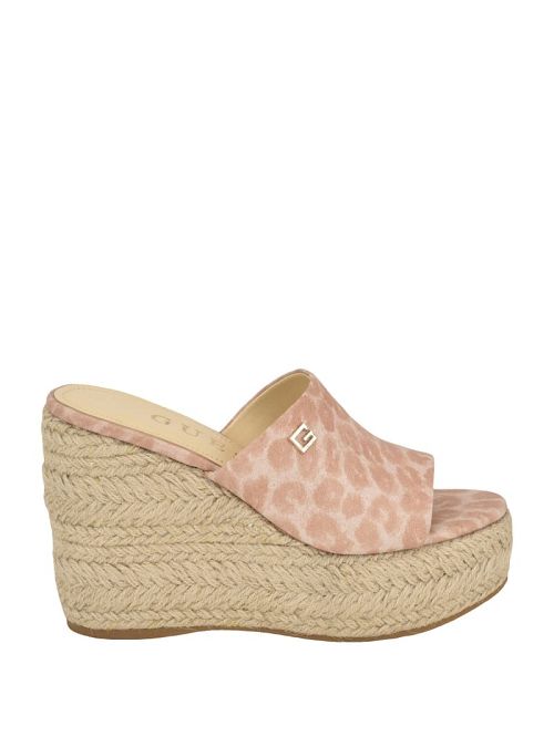Guess Evba Wrapped Espadrille Wedges Bej | GUESS-SN29836
