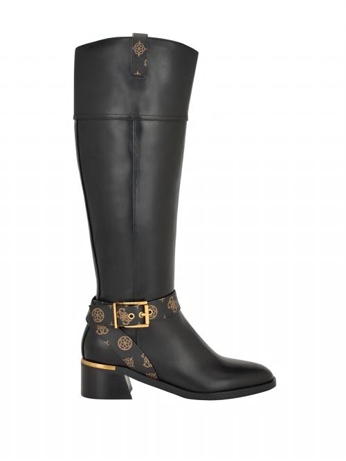 Guess Eveda Buckle Riding Boots Negrii | GUESS-SN29902