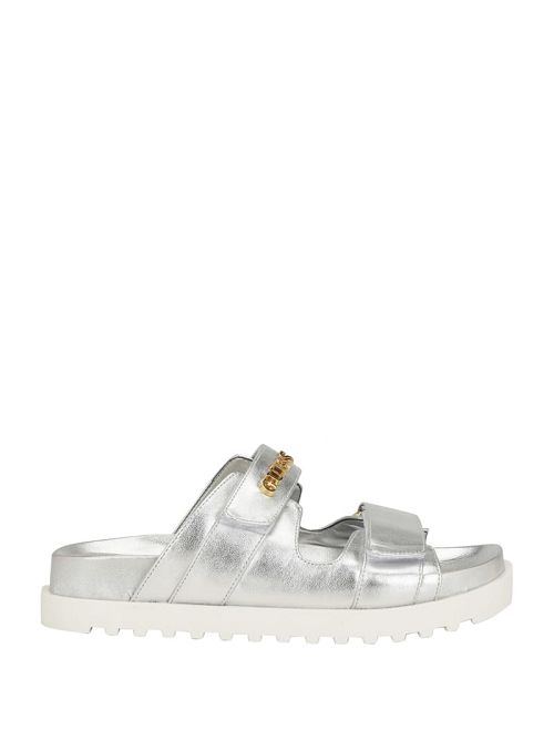 Guess Fabulon Two-Strap Slides Argintii | GUESS-SN29703
