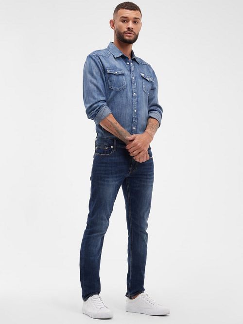 Guess Faded Skinny Jeans Albastri | GUESS-SN30449