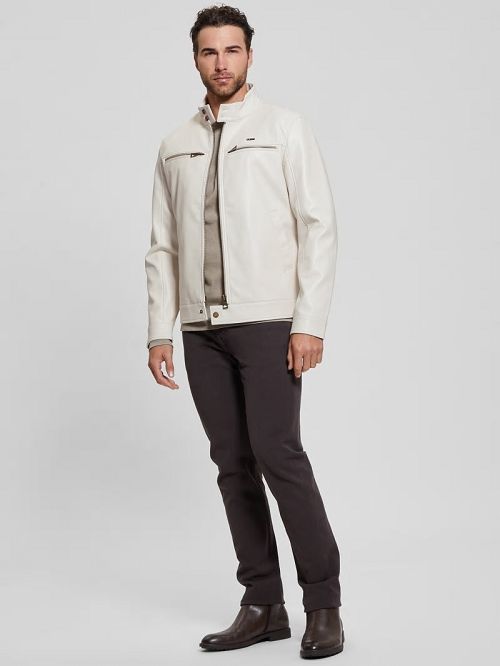 Guess Faux-Leather Biker Jacket Albi | GUESS-SN30829