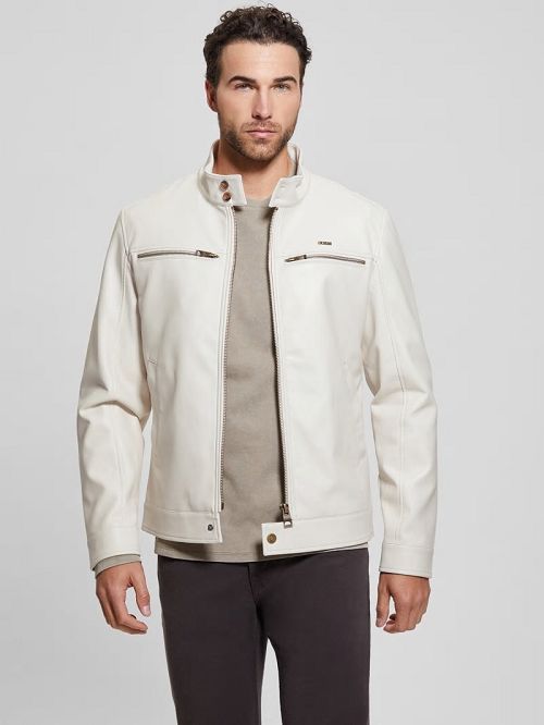 Guess Faux-Leather Biker Jacket Albi | GUESS-SN30829
