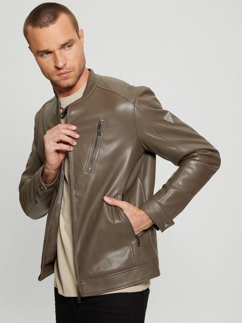 Guess Faux-Leather Biker Jacket Maro | GUESS-SN30773