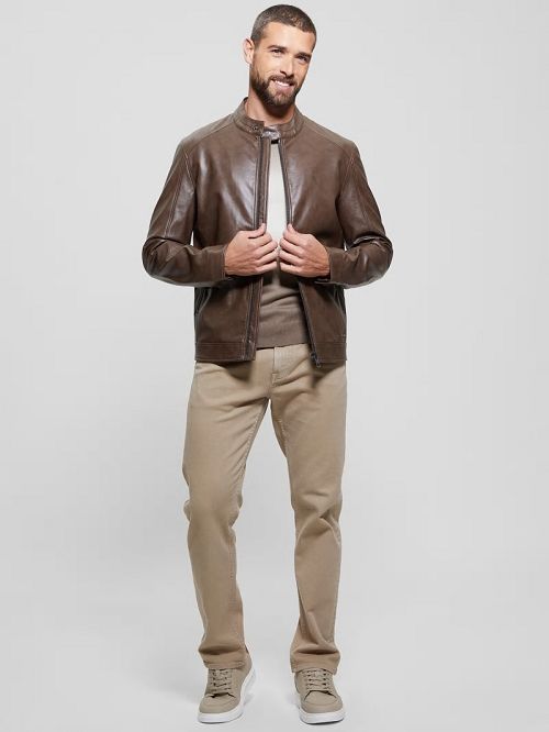 Guess Faux-Leather Moto Jacket Maro | GUESS-SN30885