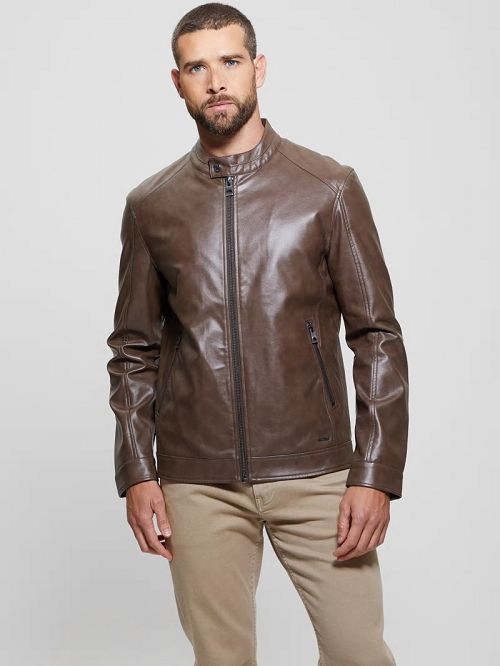 Guess Faux-Leather Moto Jacket Maro | GUESS-SN30885