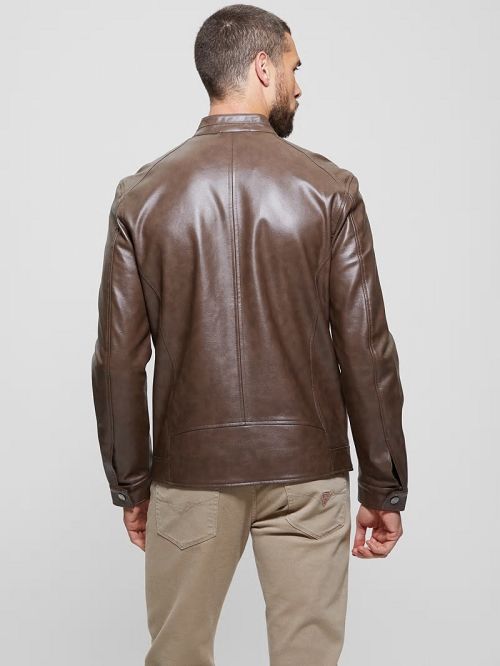 Guess Faux-Leather Moto Jacket Maro | GUESS-SN30885